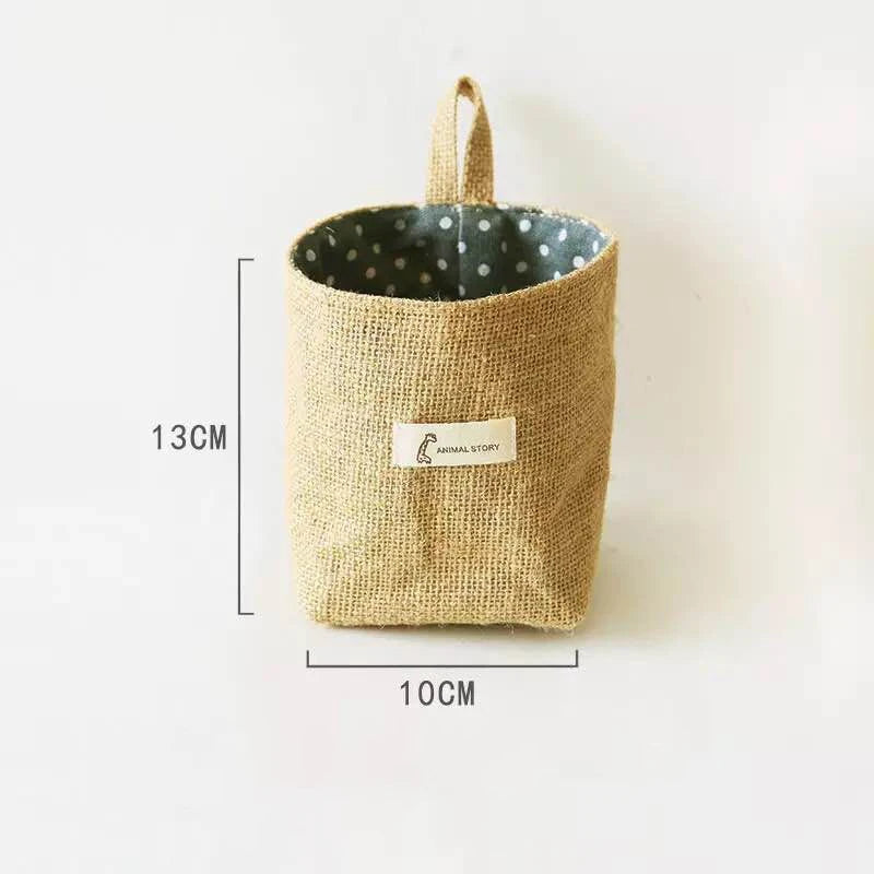 Panier de rangement en lin et jute | A poser ou suspendre