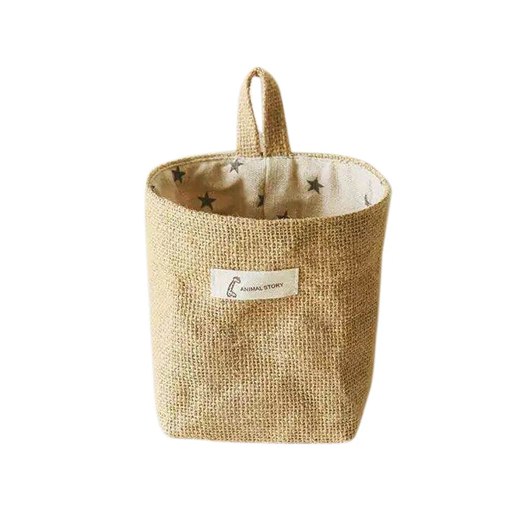 Panier de rangement en lin et jute | A poser ou suspendre