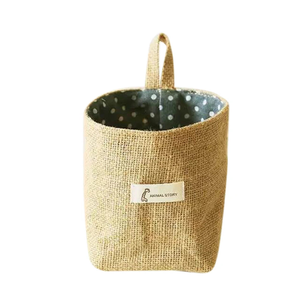 Panier de rangement en lin et jute | A poser ou suspendre