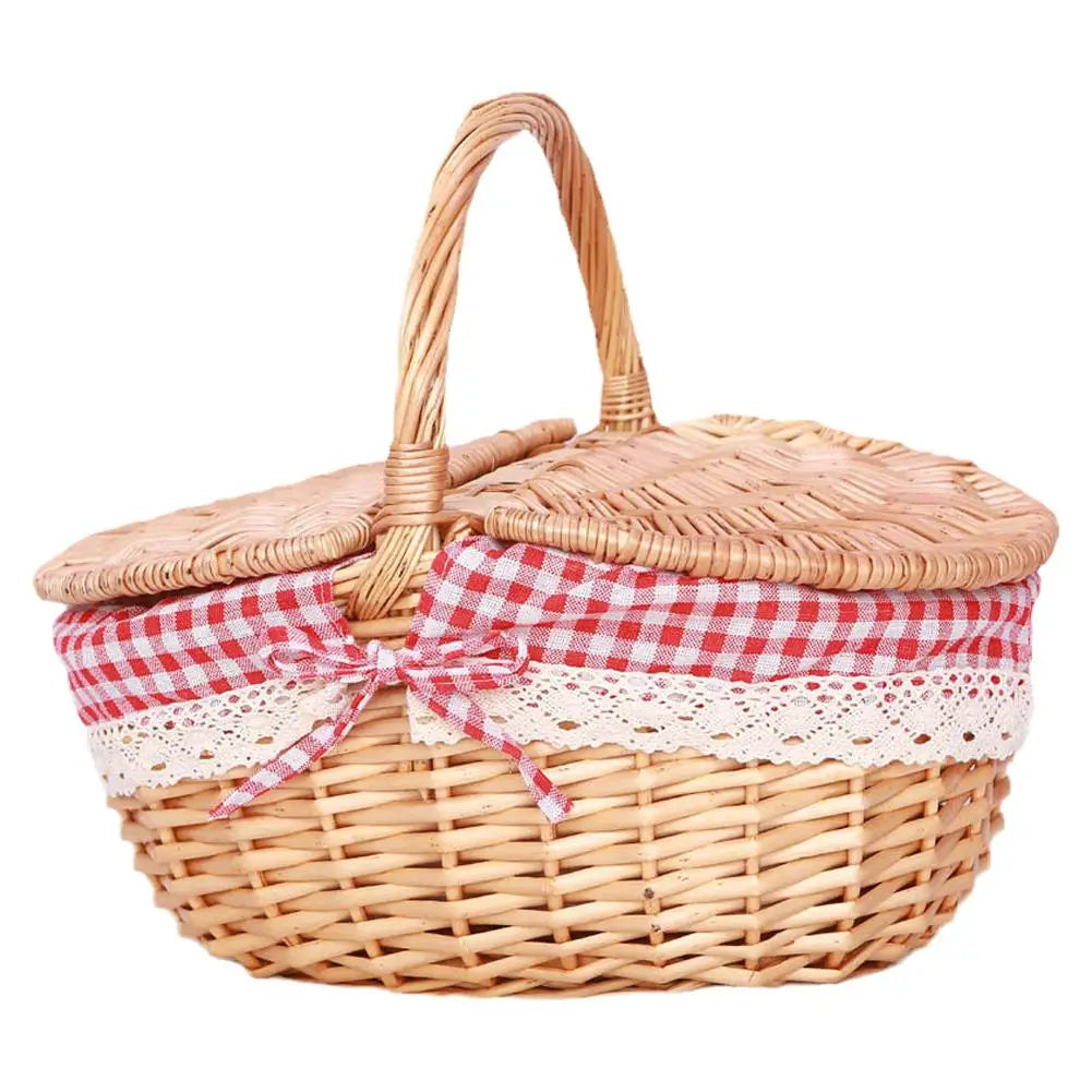 Panier pique-nique en osier avec doublure coton