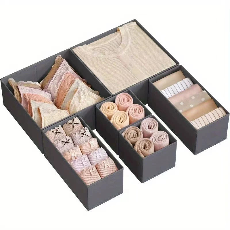 Paniers organisateurs de tiroirs en tissu – Boîtes de rangement pliables pour vêtements et accessoires