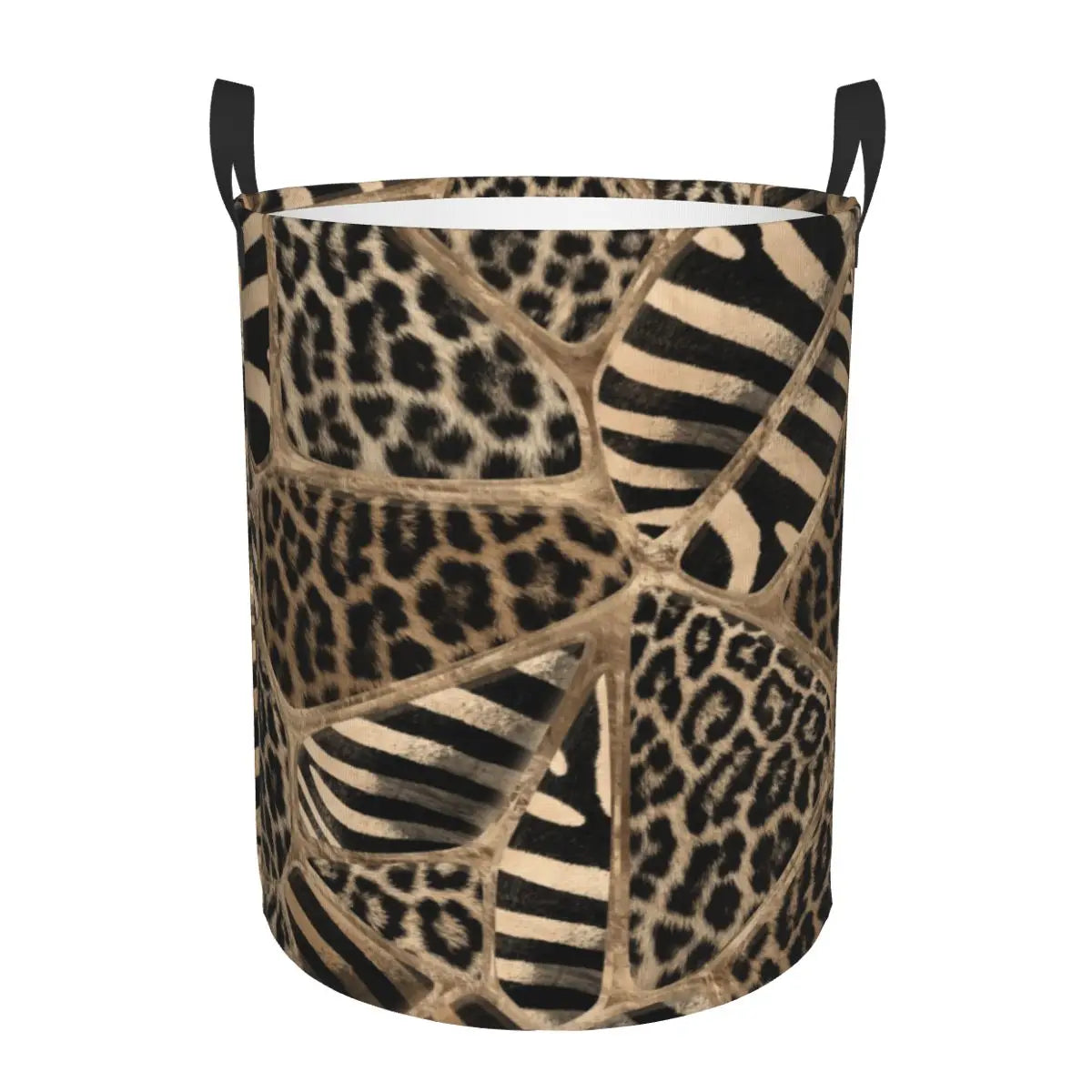 Panier à linge pliable imprimé léopard | Rangement pratique et tendance
