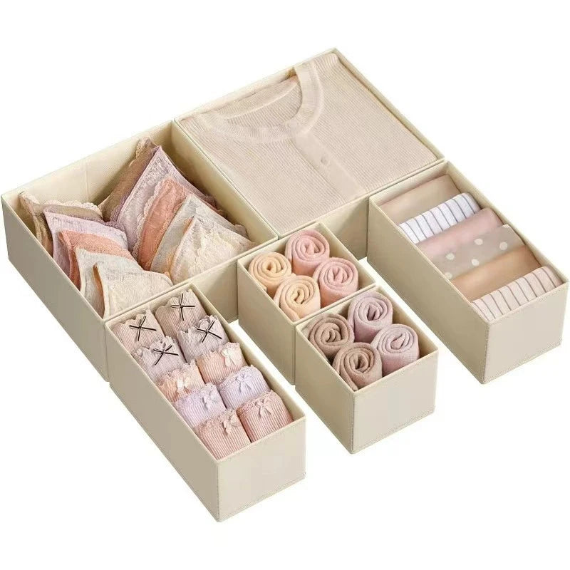 Paniers organisateurs de tiroirs en tissu – Boîtes de rangement pliables pour vêtements et accessoires