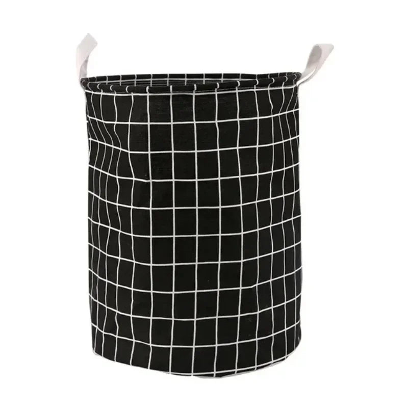 Grand Panier à Linge Pliable en Coton et Lin