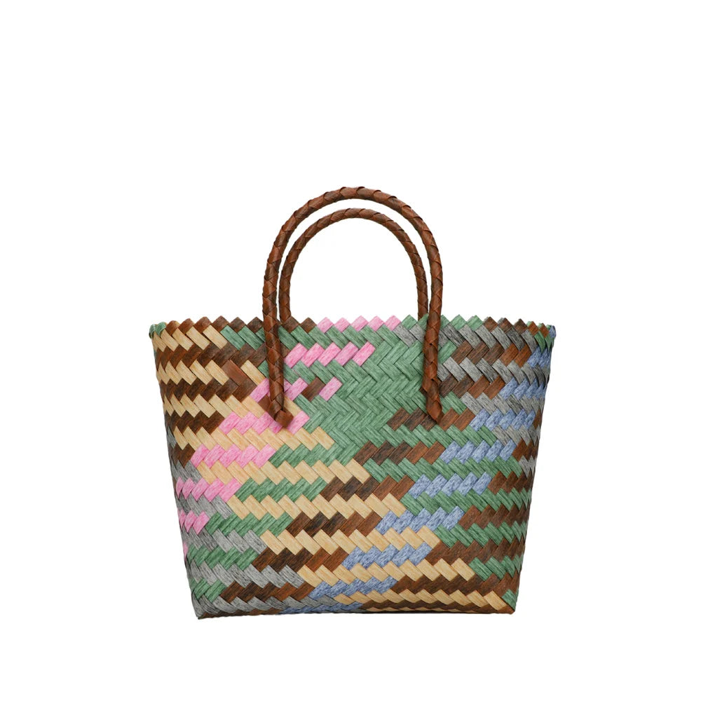 Panier sac à main tressé | Imitation rotin rétro