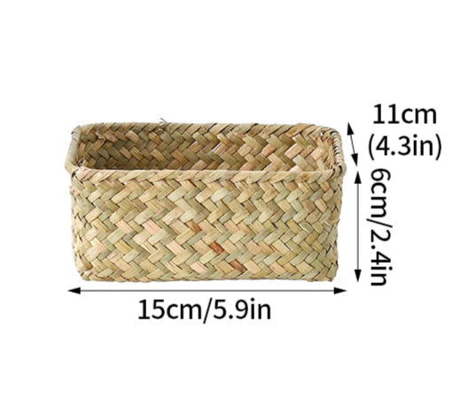 Panier de rangement en osier tissé à la main