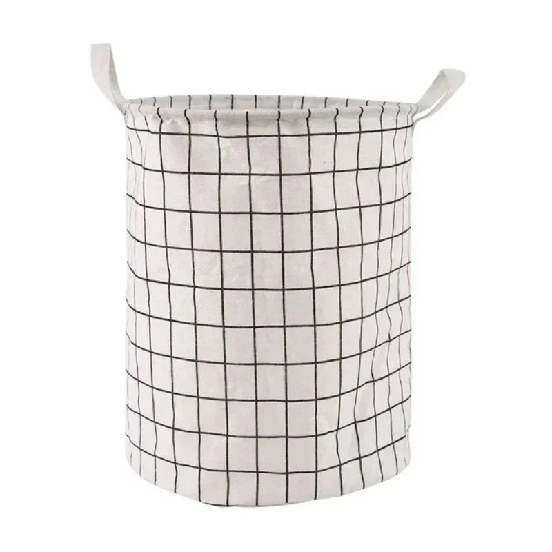 Grand Panier à Linge Pliable en Coton et Lin