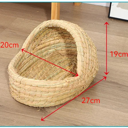 Panier Nid en Herbe Tressée pour Chat, Chaton et Petit Chien