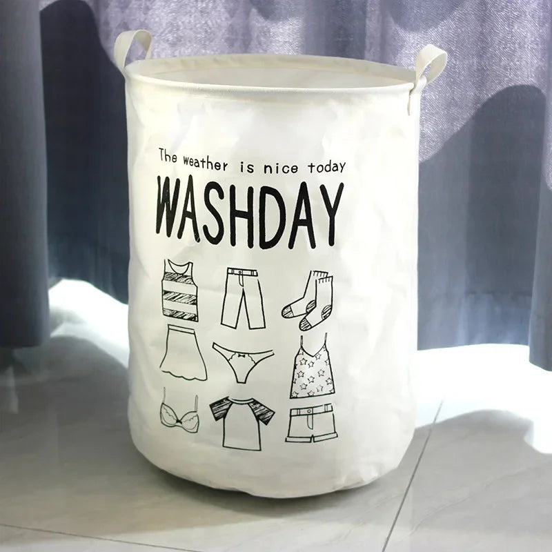 Grand Panier à Linge Pliable en Coton et Lin