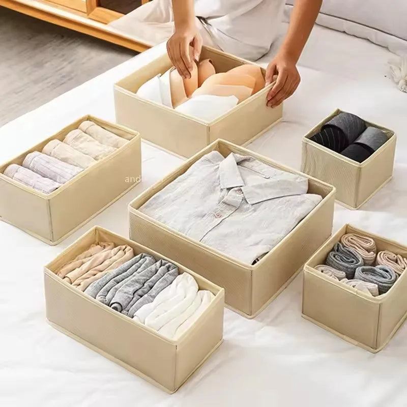 Paniers organisateurs de tiroirs en tissu – Boîtes de rangement pliables pour vêtements et accessoires