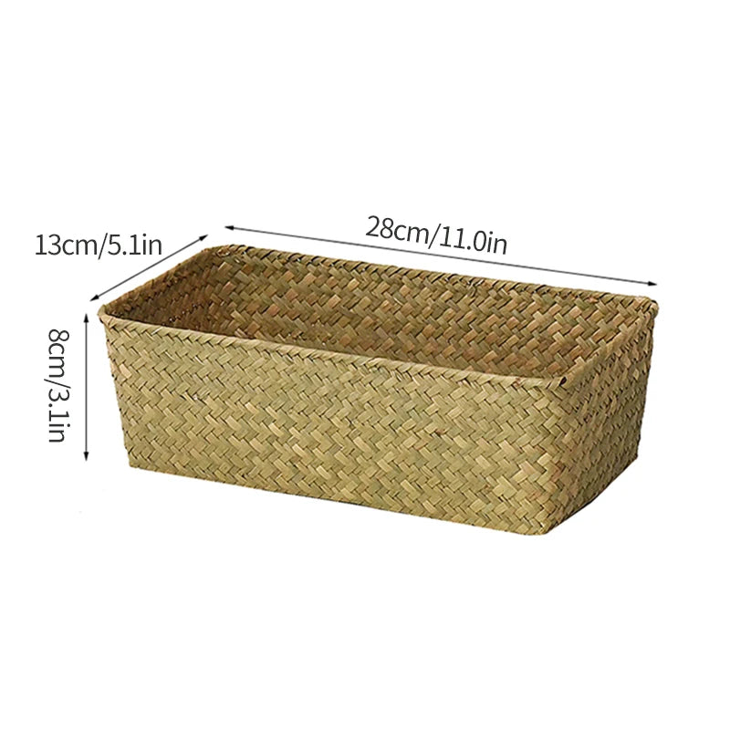 Panier de rangement en osier tissé à la main