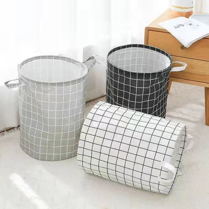 Grand Panier à Linge Pliable en Coton et Lin