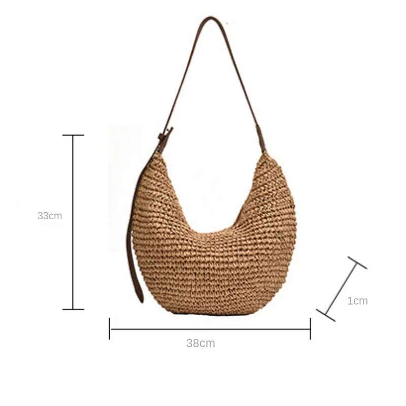 Panier sac à main bandoulière | Raphia tressé