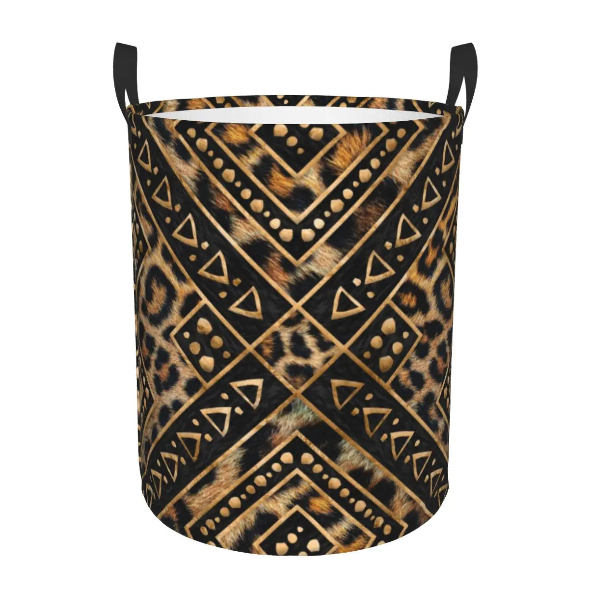 Panier à linge pliable imprimé léopard | Rangement pratique et tendance