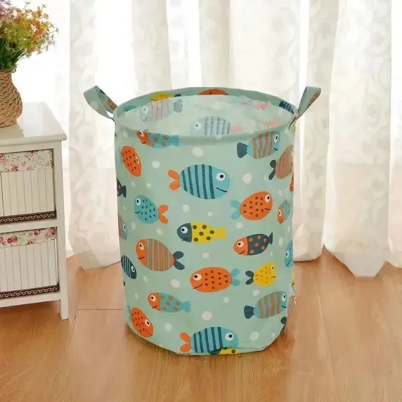 Grand Panier à Linge Pliable en Coton et Lin