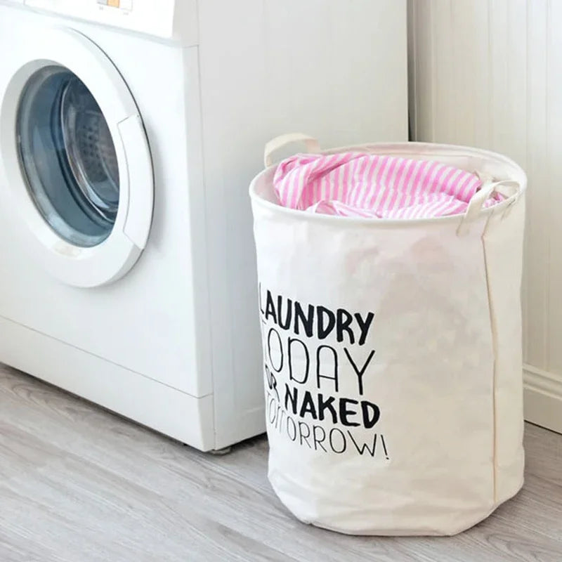 Grand Panier à Linge Pliable en Coton et Lin