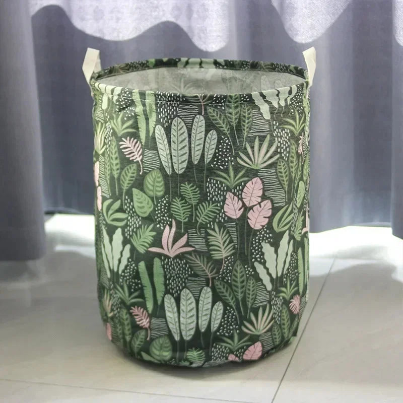 Grand Panier à Linge Pliable en Coton et Lin