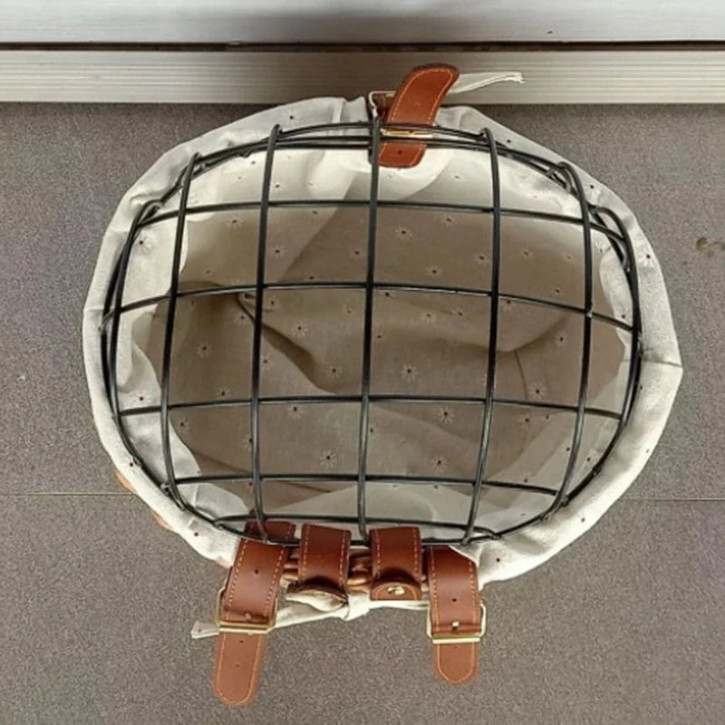 Panier Vélo en Osier avec Couvercle – Transport Animaux & Objets – Fixation Facile Guidon