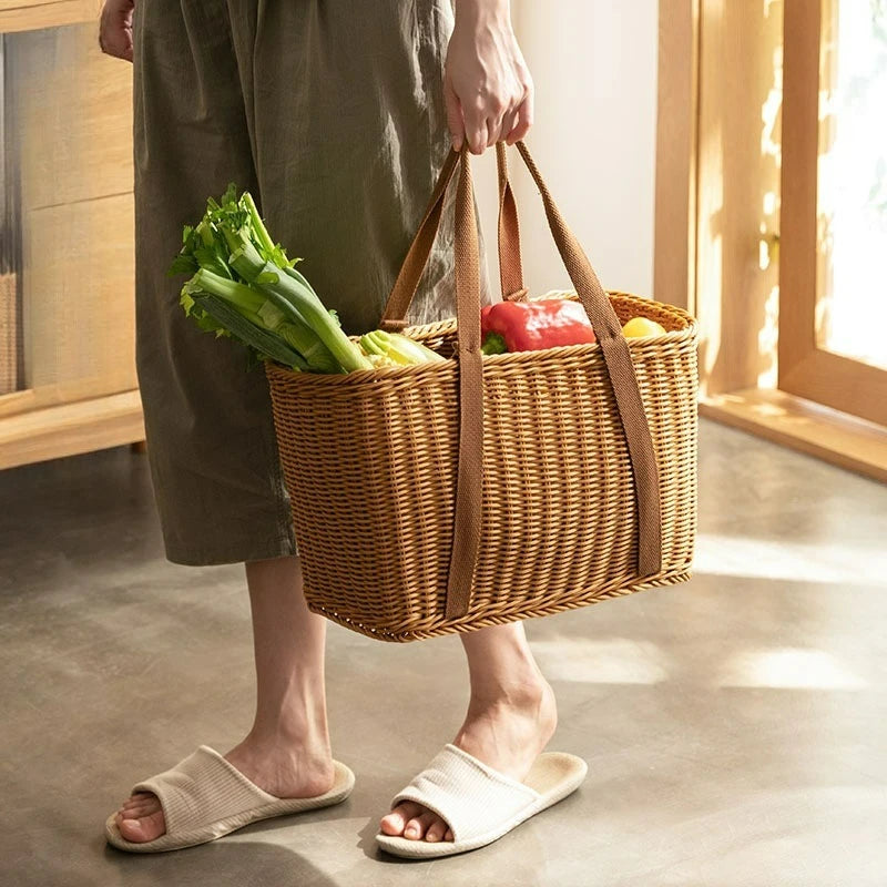 Panier à provisions en plastique – Léger, ouvert et polyvalent pour vos courses et rangements
