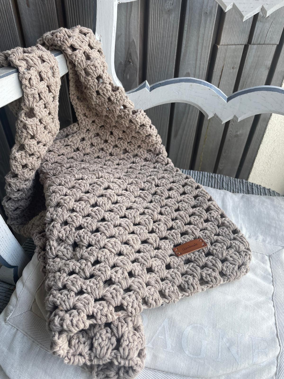 Sac bohème cappuccino en coton – Grande capacité