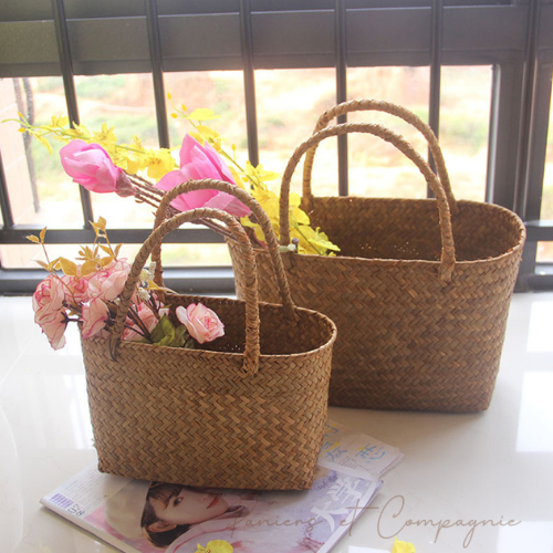 Panier Cabas en Fibres d'Algues Tressées
