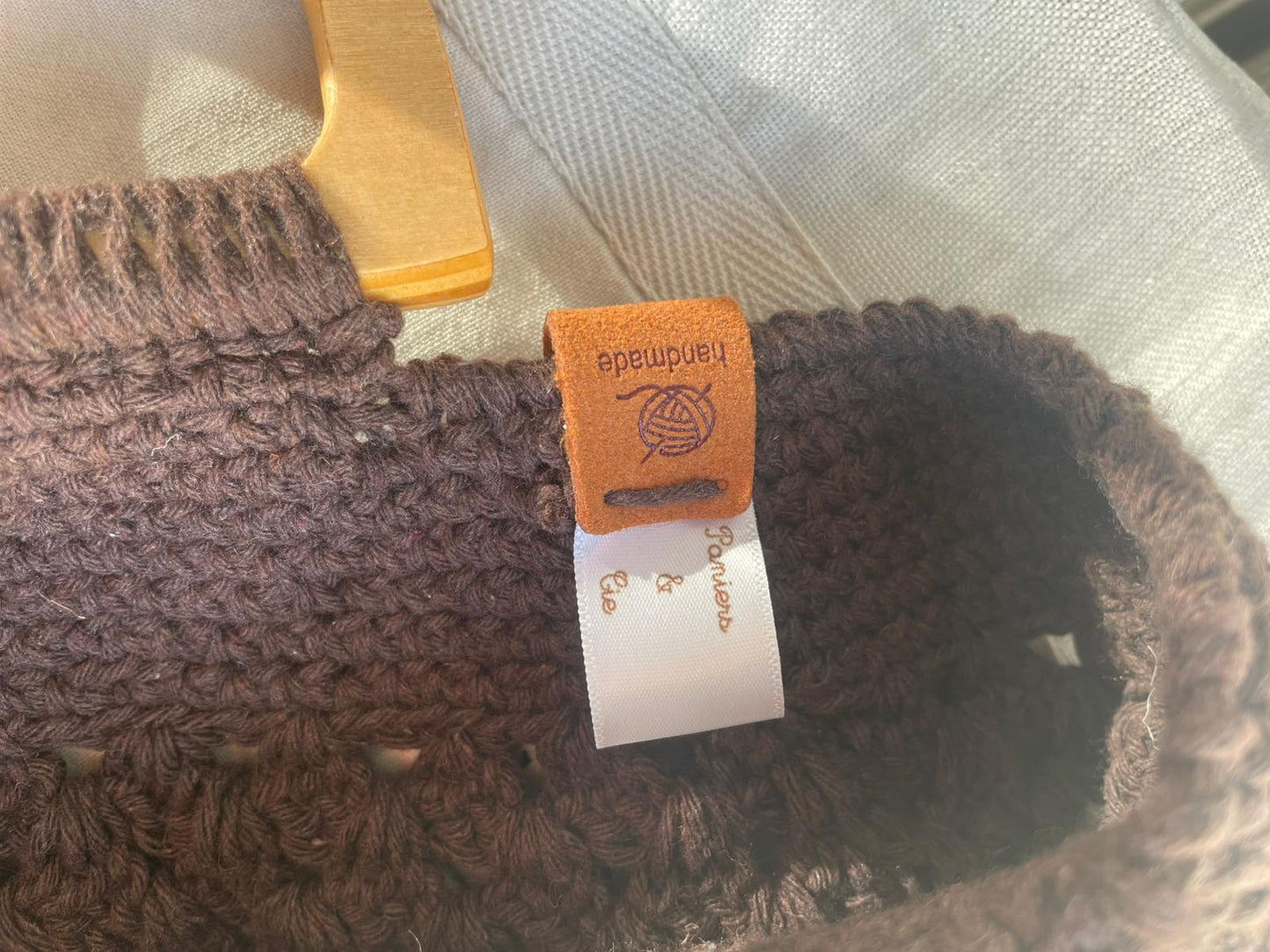 Sac à main bohème chic, au crochet avec poignées ovales