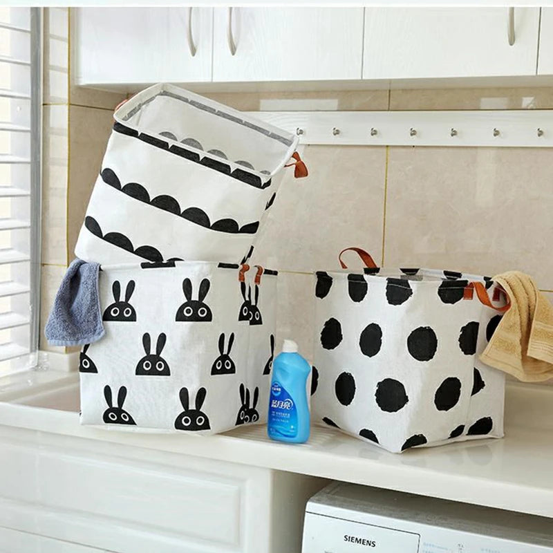 Panier de rangement pliable en coton 33x35 cm – Panier enfant moderne multifonction