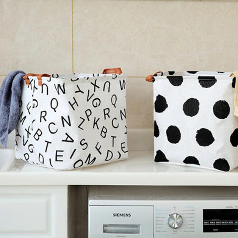 Panier de rangement pliable en coton 33x35 cm – Panier enfant moderne multifonction