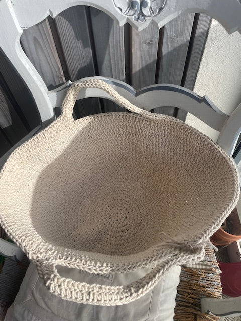 Panier en corde de coton camel – Fait main