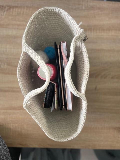 Panier en corde de coton camel – Fait main