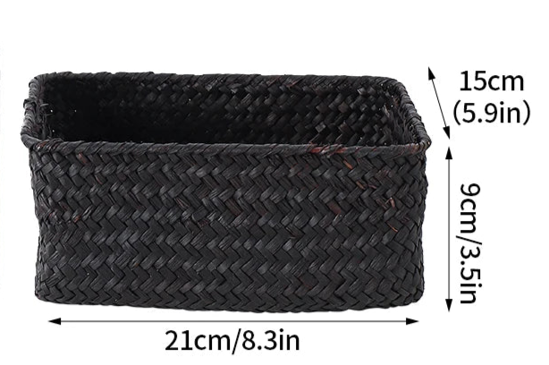 Panier de rangement en osier tissé à la main