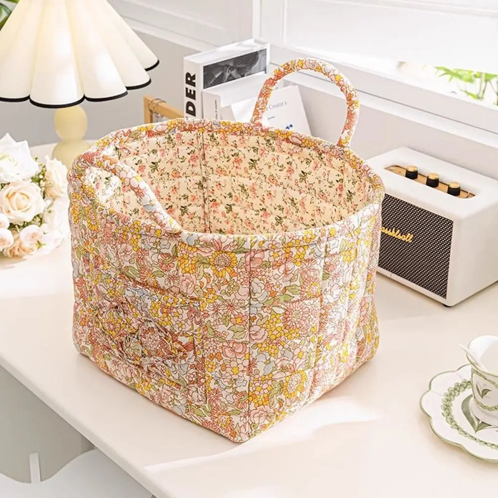 Panier de rangement en tissu style pastoral – Organiseur pliable et lavable pour sous-vêtements et accessoires