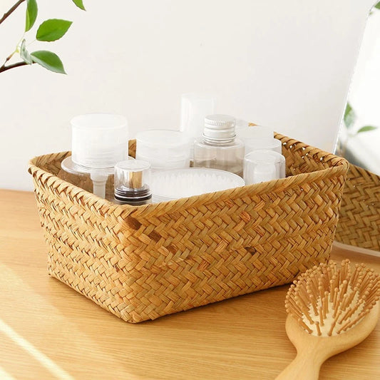 Panier de rangement en osier tissé à la main