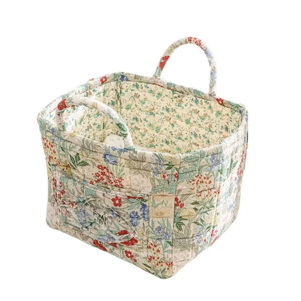 Panier de rangement en tissu style pastoral – Organiseur pliable et lavable pour sous-vêtements et accessoires