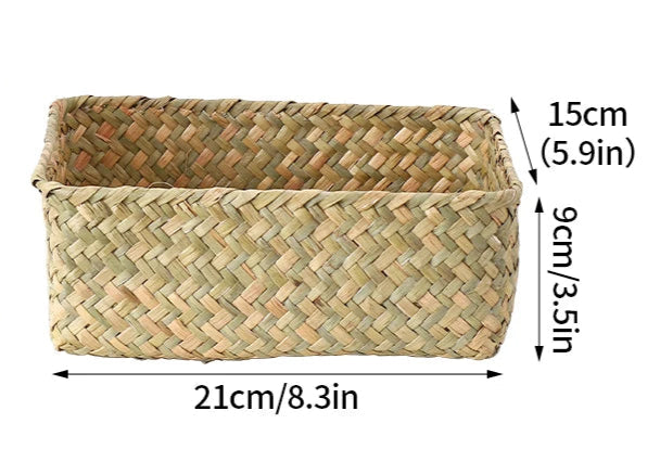 Panier de rangement en osier tissé à la main