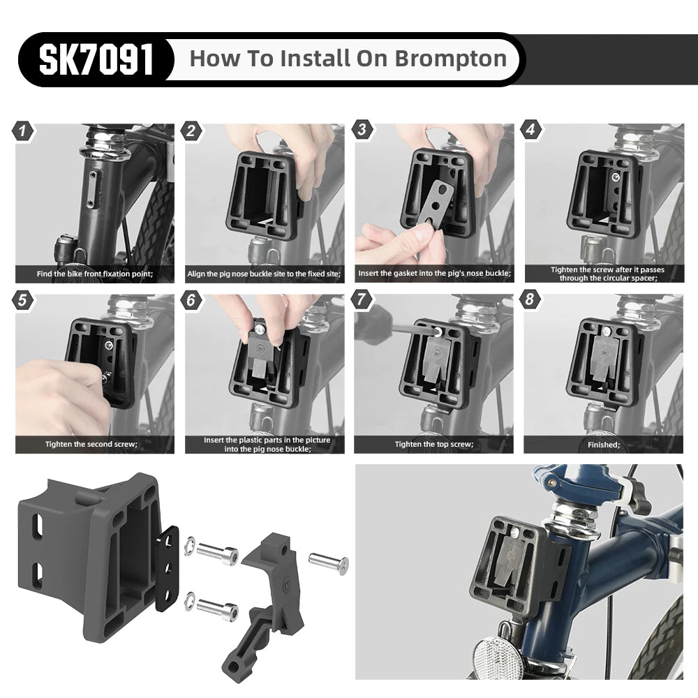Support de fixation rapide pour sacoche de vélo Rhinowalk