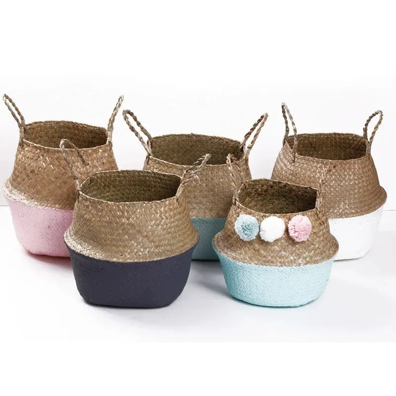 Panier pliable en jacinthe d'eau tressé | Cache Pot