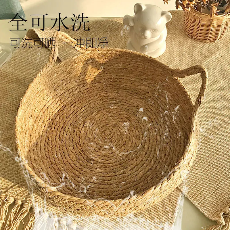 Panier pour chat en paille tressée | Pour chat jusqu'à 7,5 kg