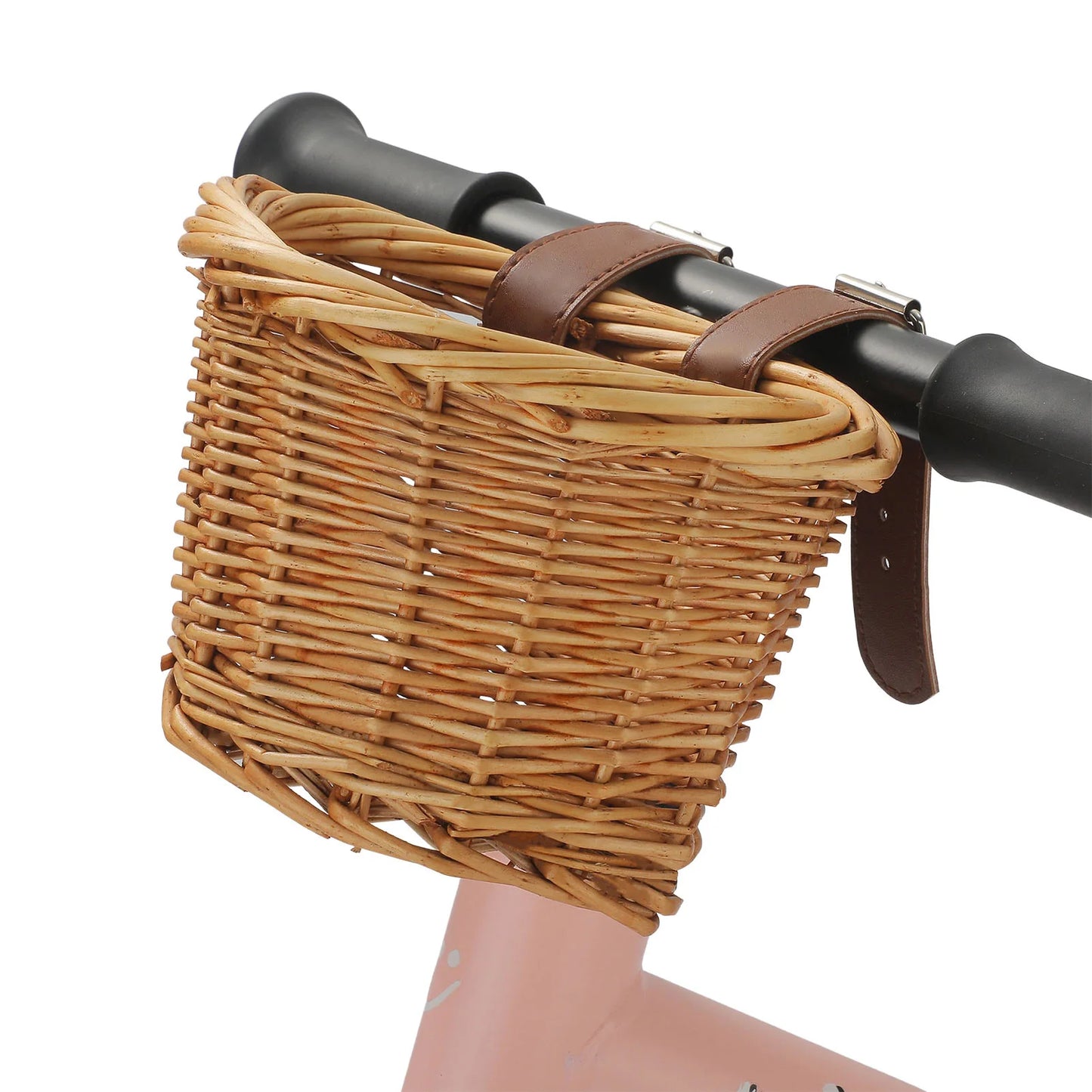 Panier vélo enfant en osier naturel tressé à la main.