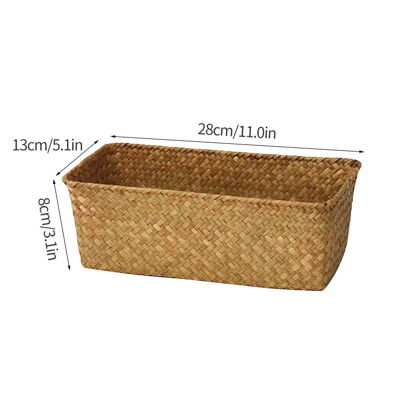 Panier de rangement en osier tissé à la main