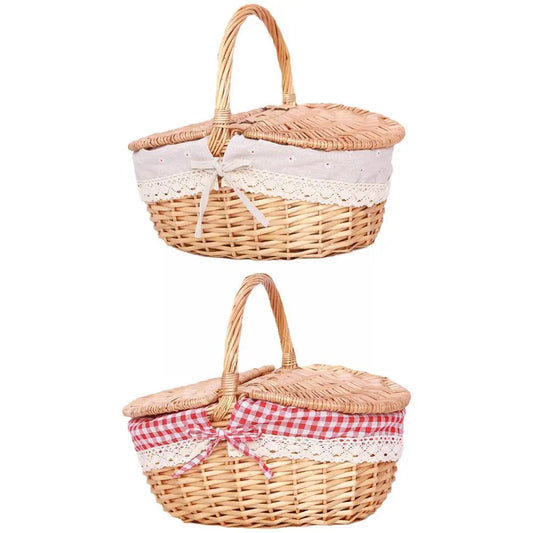 Panier pique-nique en osier avec doublure coton