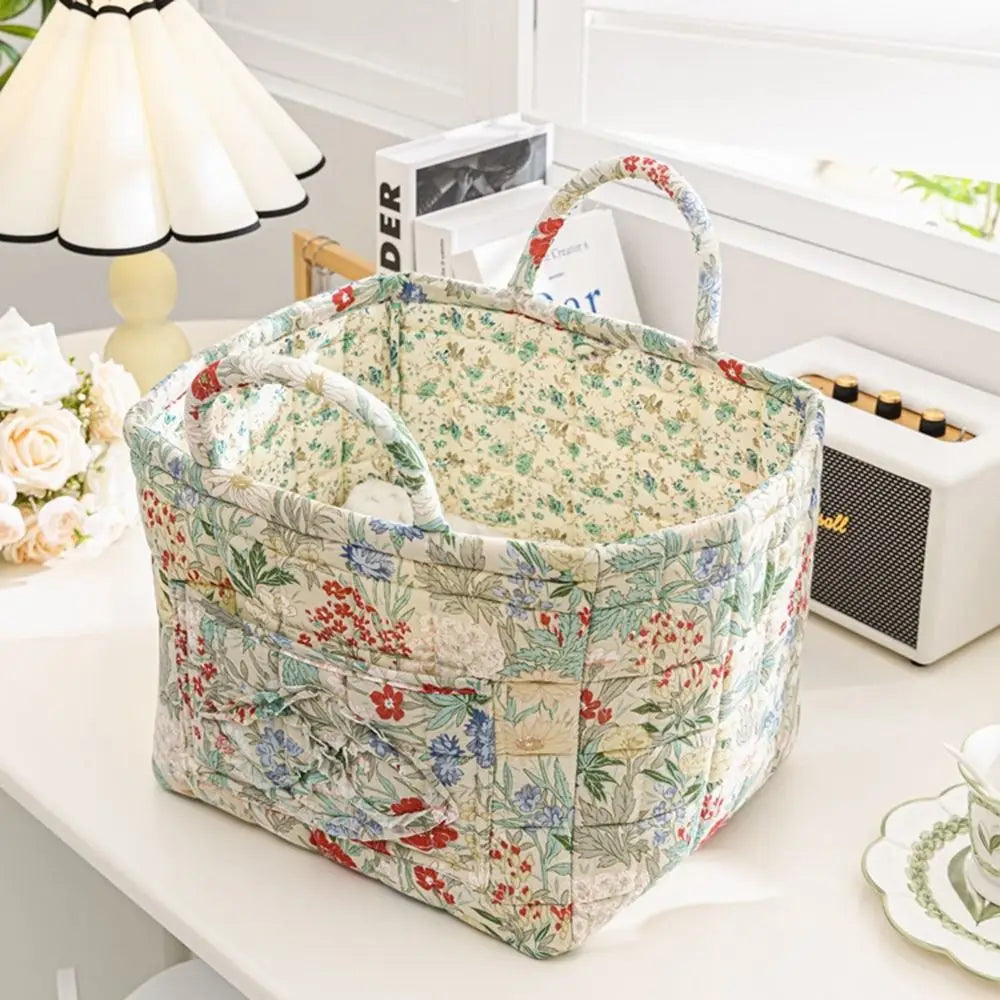 Panier de rangement en tissu style pastoral – Organiseur pliable et lavable pour sous-vêtements et accessoires