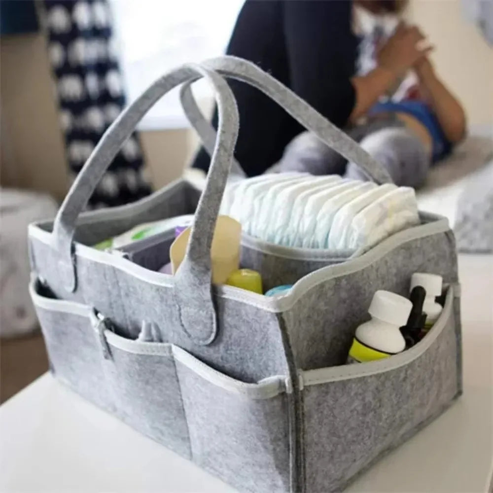 Panier  sac à couches tout-en-un pour mamans organisées – Sac à langer en feutrine multifonction