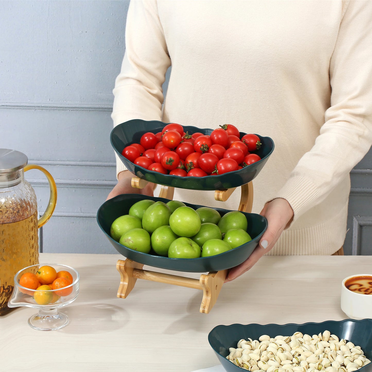 Présentoir à fruits 2 ou 3 niveaux