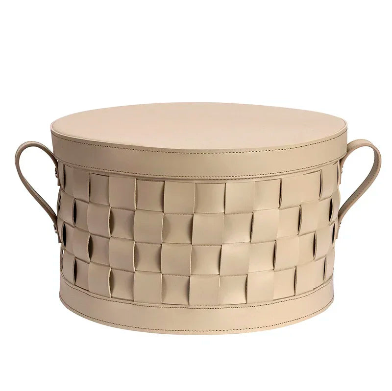 Panier de rangement en cuir tressé – Boîte de rangement décorative de luxe