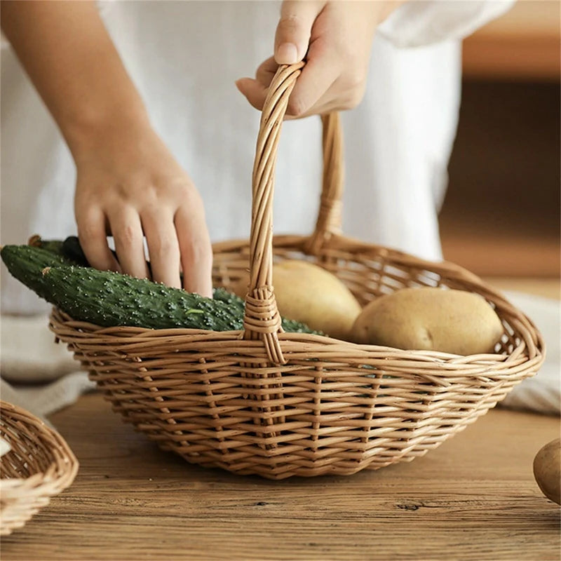 Panier de récolte ovale en osier
