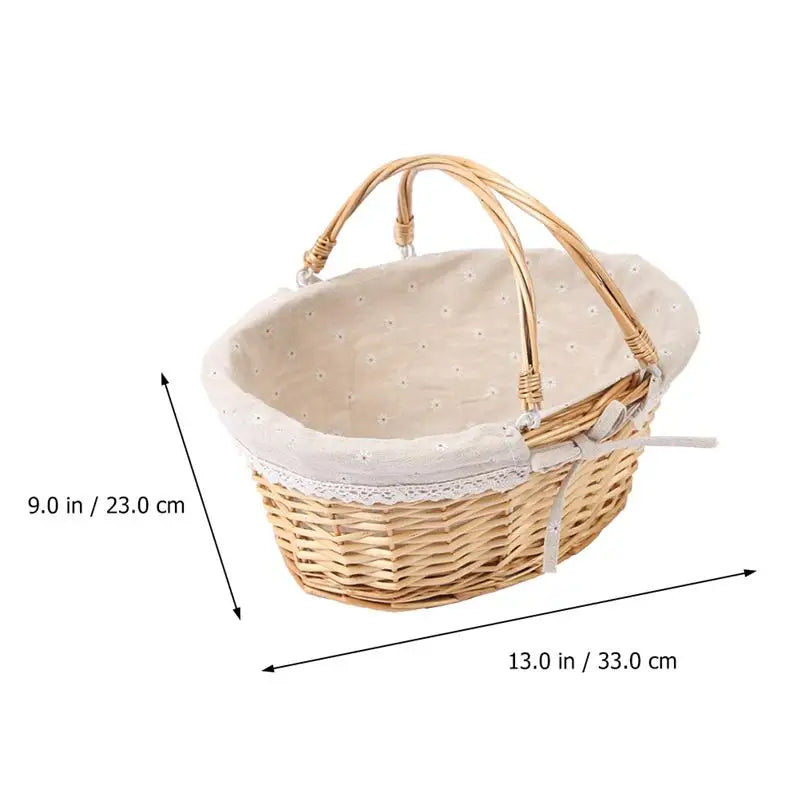 Panier de rangement ou de pique nique en bambou tressé