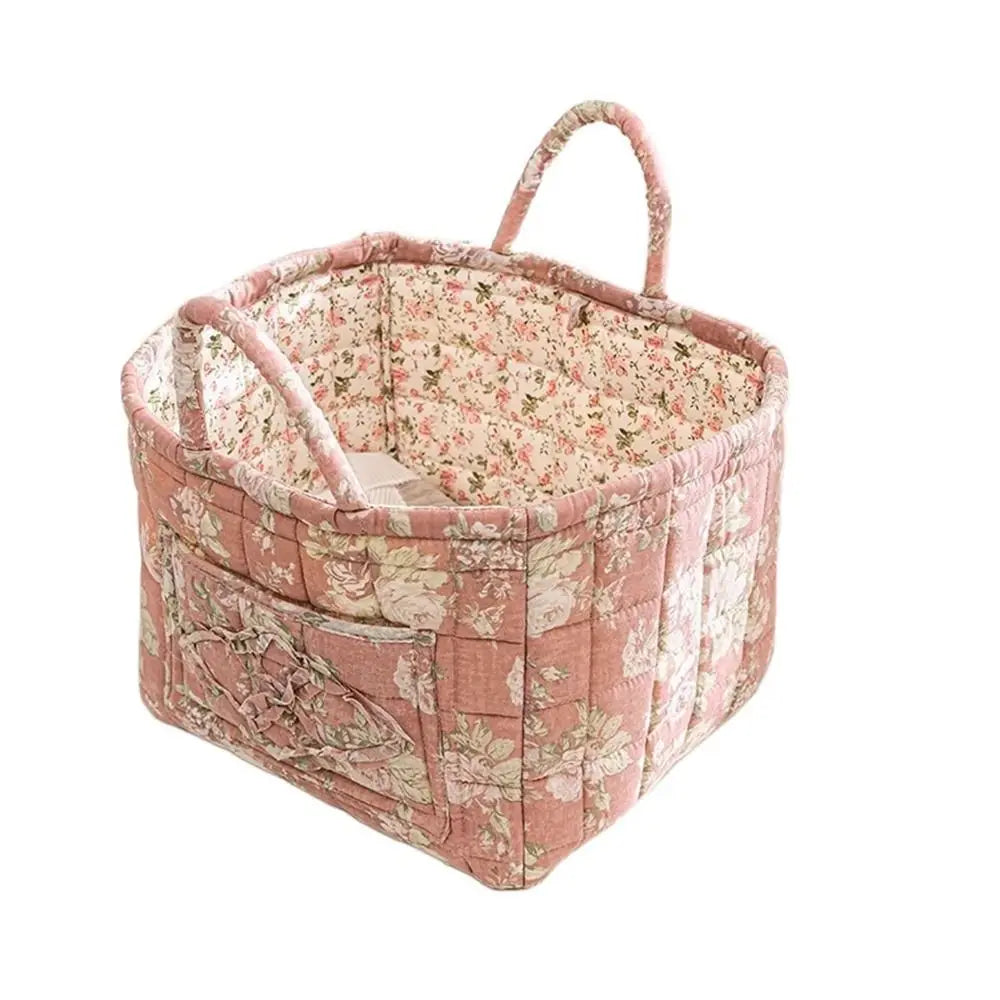 Panier de rangement en tissu style pastoral – Organiseur pliable et lavable pour sous-vêtements et accessoires