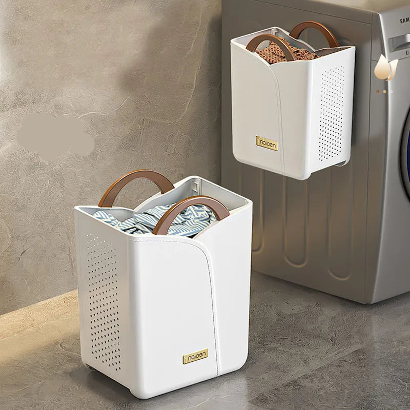 Panier à linge ajouré avec poignées – Grand bac de rangement respirant