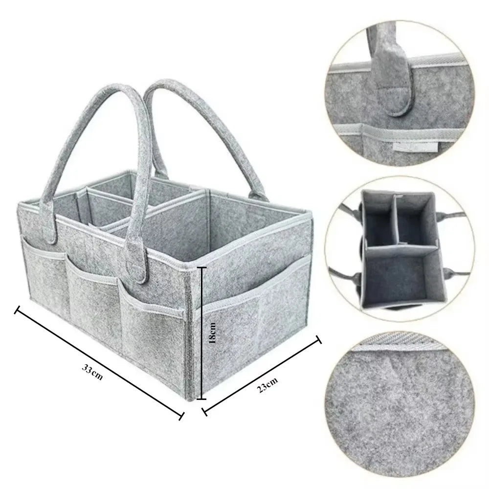 Panier  sac à couches tout-en-un pour mamans organisées – Sac à langer en feutrine multifonction